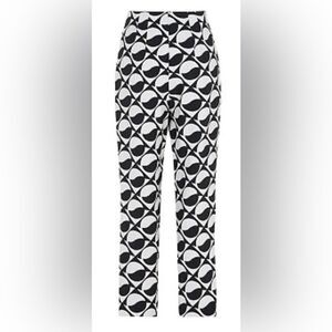 NWT Nocturne Women’s Black White Geometric Pattern Ankle Length  Pants - Size XS